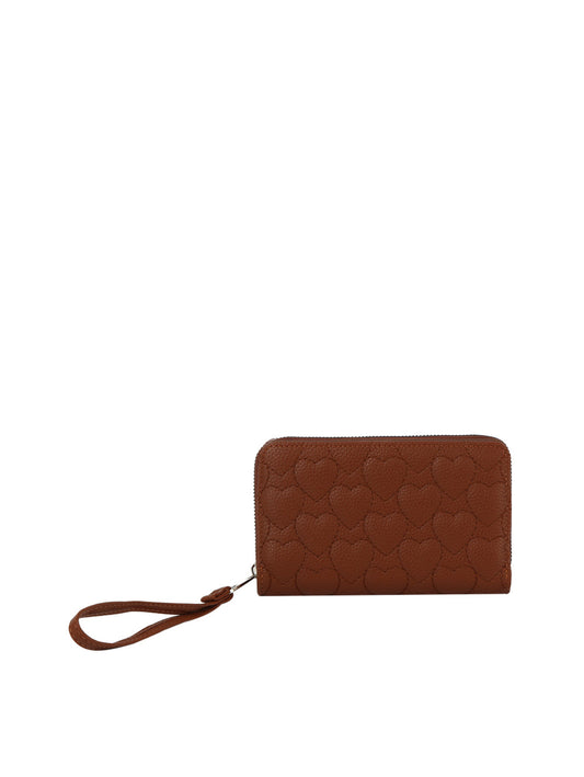 Heart Quilted Leather Wallet