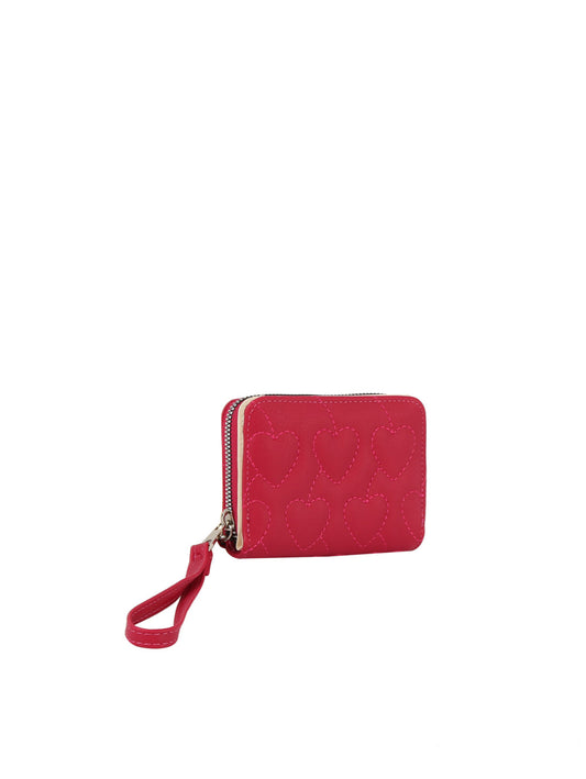 Square Heart Quilted Leather Wallet