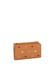 Heart Printed Cute Silver Heart Emablem Wallet