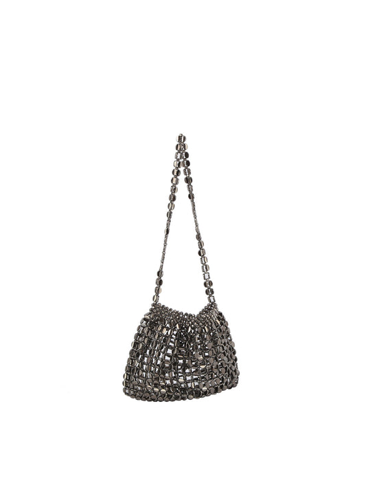 Metal mesh evening shoulder bag