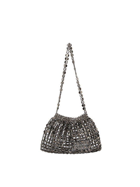 Metal mesh evening shoulder bag