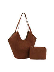 2 in 1 Suede Slouch Tote