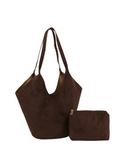 2 in 1 Suede Slouch Tote