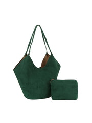 2 in 1 Suede Slouch Tote