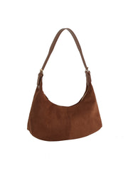 Suede Crescent Hobo Bag