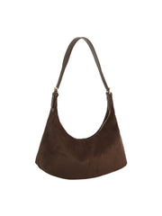 Suede Crescent Hobo Bag