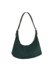 Suede Crescent Hobo Bag