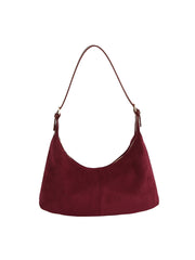 Suede Crescent Hobo Bag