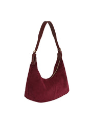 Suede Crescent Hobo Bag