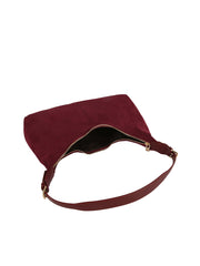 Suede Crescent Hobo Bag