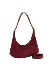 Suede Crescent Hobo Bag