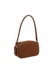 Minimalist Pebbled Faux Leather Shoulder Bag