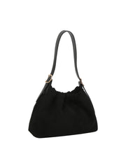 Suede Gather Shoulder Bag