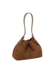 Suede Gather Shoulder Bag