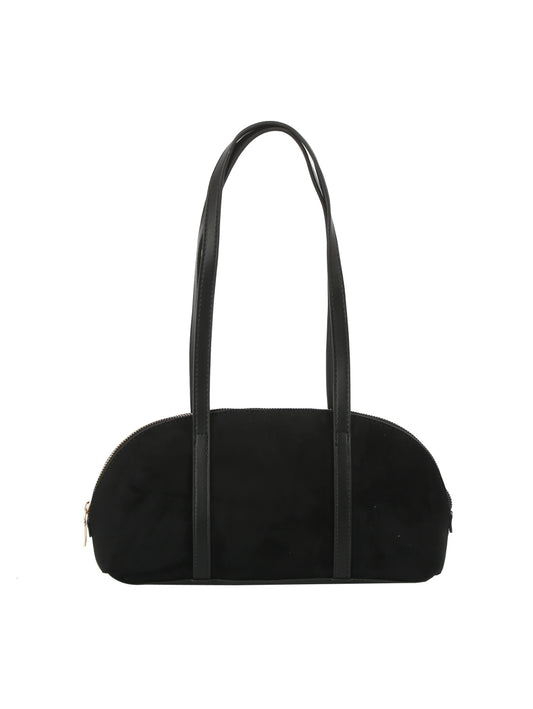 Suede Arc Shoulder Bag