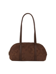 Suede Arc Shoulder Bag