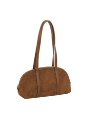 Suede Arc Shoulder Bag