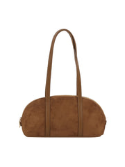 Suede Arc Shoulder Bag
