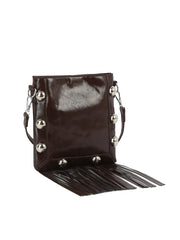 Studded Fringe Box Crossbody Bag