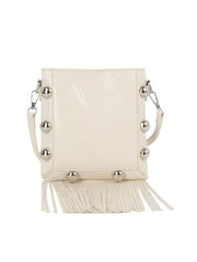Studded Fringe Box Crossbody Bag
