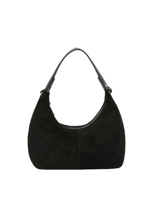Curved Zip Top Shoulder Bag
