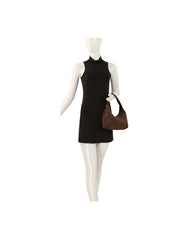 Curved Zip Top Shoulder Bag