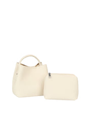 Structured Mini Bucket Handbag Set with Pouch