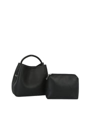 Structured Mini Bucket Handbag Set with Pouch