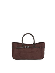 Belt Accent Structured Shoulder Handbag
