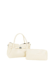 Turn-Lock Pebbled Top Handle Handbag Set