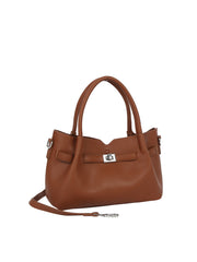 Turn-Lock Pebbled Top Handle Handbag Set