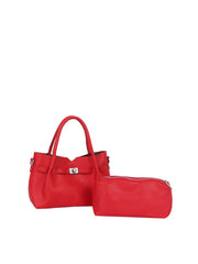Turn-Lock Pebbled Top Handle Handbag Set