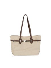 Belt Detail Suede Tote Handbag