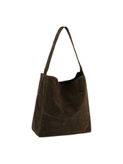 Minimalist Suede Slouch Shoulder Tote Bag