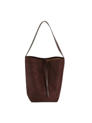 2 in 1 Suede Bucket Bag with Clutch