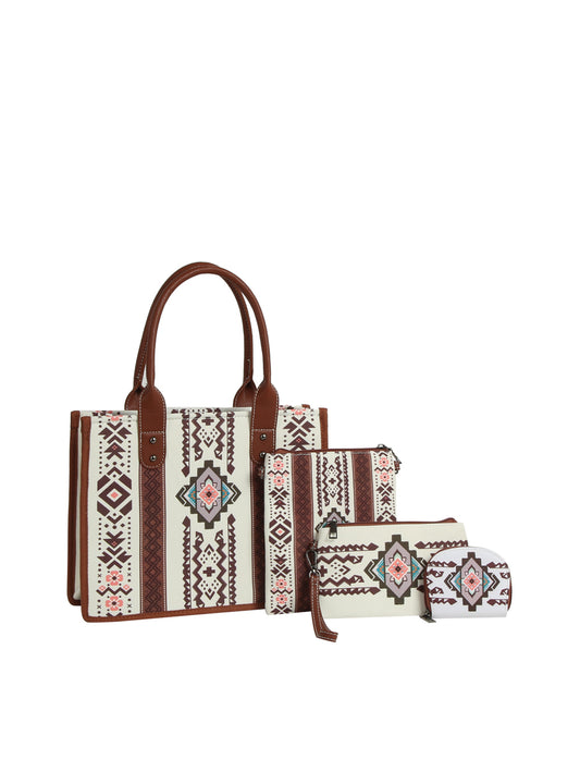 Mesa Pattern Flat Panel Boxy Tote