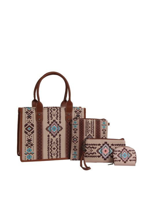 Mesa Pattern Flat Panel Boxy Tote