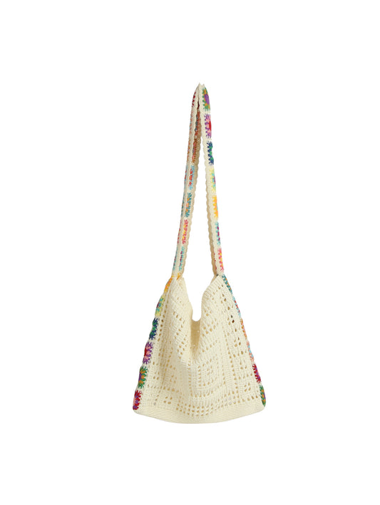 Boho Pearl Crochet Shoulder Bag