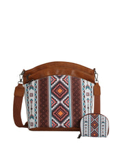 Aztec Pattern Shoulder Bag with Matching Coin Purse