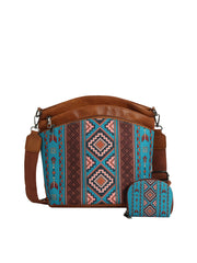Aztec Pattern Shoulder Bag with Matching Coin Purse