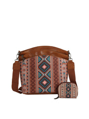 Aztec Pattern Shoulder Bag with Matching Coin Purse