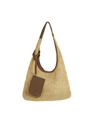 Woven Trimmer Hobo Bag