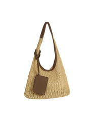 Woven Trimmer Hobo Bag