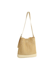 Woven Accent Bucket Bag