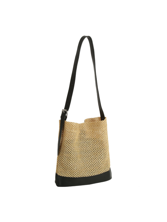 Woven Accent Bucket Bag