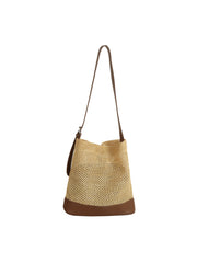 Woven Accent Bucket Bag