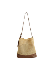 Woven Accent Bucket Bag