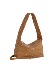 Grommet Edge Shoulder Bag