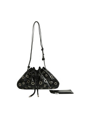 Rivet Grommet Drawstring Shoulder Bag