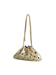 Rivet Grommet Drawstring Shoulder Bag